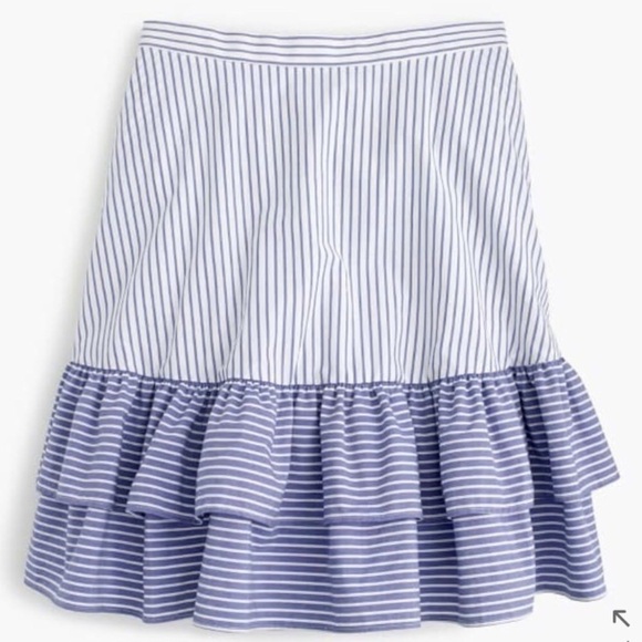 NWT J. Crew striped ruffled skirt - Picture 3 of 7
